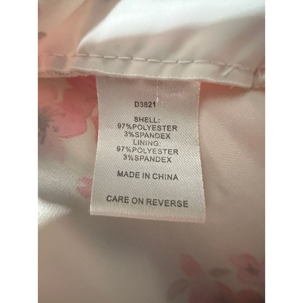 Alexia Admor "Nola" Puffy Sleeve Ivory Pink Floral Fit N' Flare Midi Dress Sz 12 - Picture 8 of 9
